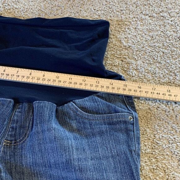 Oh Baby by Motherhood Maternity Jeans Sz M Medium Capri Blue Full Belly Band - Picture 5 of 11